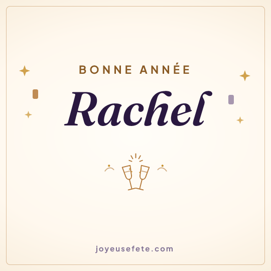 Image carrée « Bonne année Rachel » pour WhatsApp