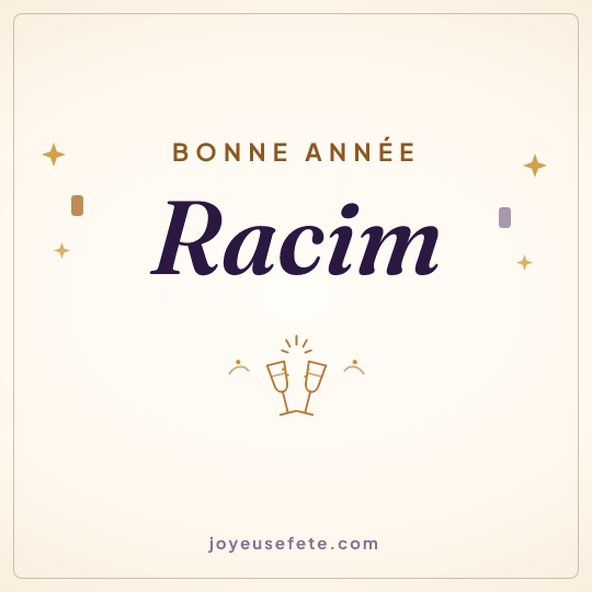 Image carrée « Bonne année Racim » pour WhatsApp