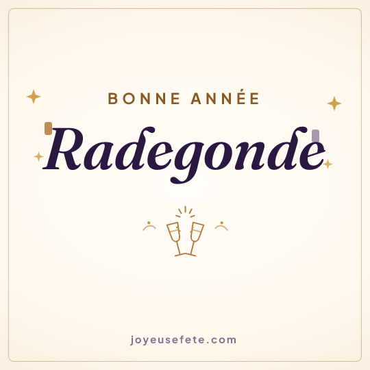 Image carrée « Bonne année Radegonde » pour WhatsApp