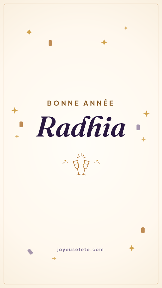 Image « Bonne année Radhia » au format story