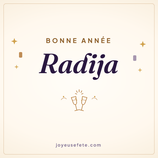 Image carrée « Bonne année Radija » pour WhatsApp