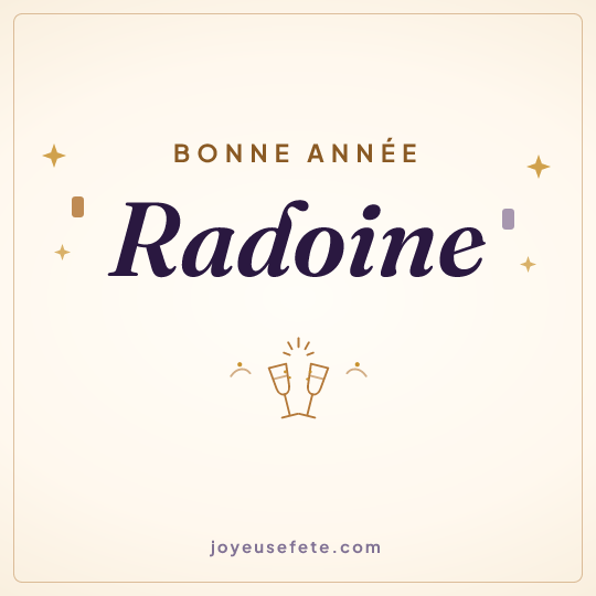Image carrée « Bonne année Radoine » pour WhatsApp
