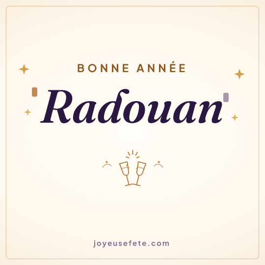 Image carrée « Bonne année Radouan » pour WhatsApp