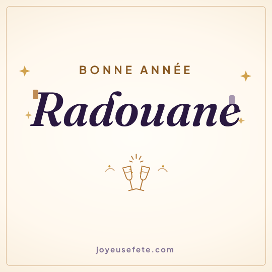 Image carrée « Bonne année Radouane » pour WhatsApp