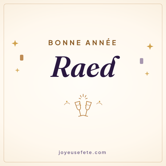 Image carrée « Bonne année Raed » pour WhatsApp