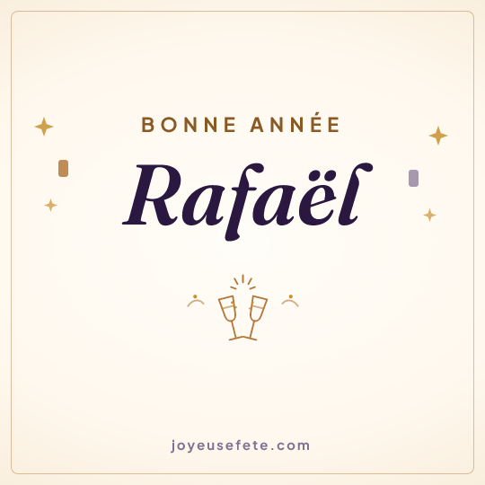 Image carrée « Bonne année Rafaël » pour WhatsApp