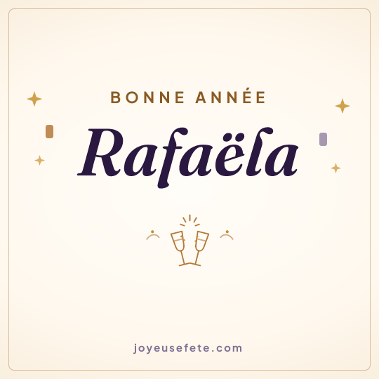 Image carrée « Bonne année Rafaëla » pour WhatsApp
