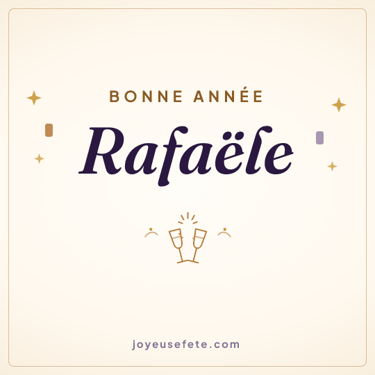 Image carrée « Bonne année Rafaële » pour WhatsApp