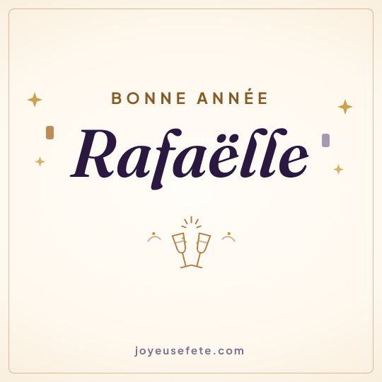 Image carrée « Bonne année Rafaëlle » pour WhatsApp
