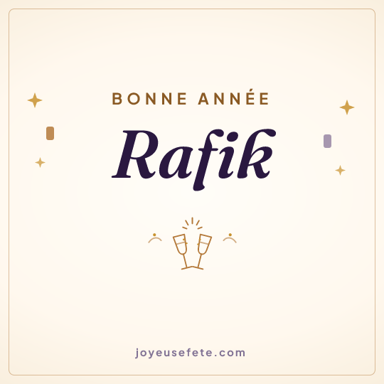 Image carrée « Bonne année Rafik » pour WhatsApp