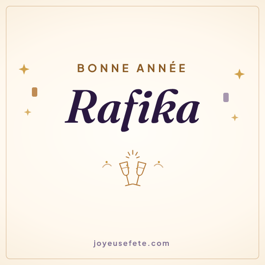 Image carrée « Bonne année Rafika » pour WhatsApp