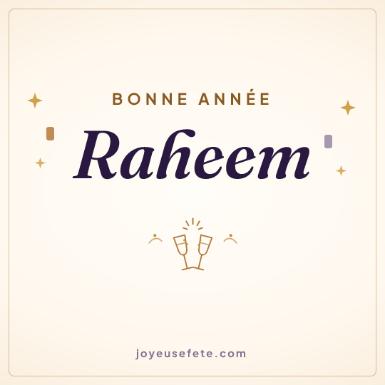 Image carrée « Bonne année Raheem » pour WhatsApp