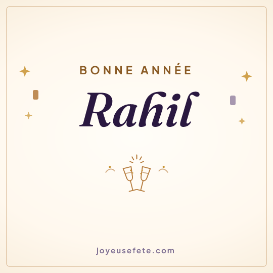 Image carrée « Bonne année Rahil » pour WhatsApp