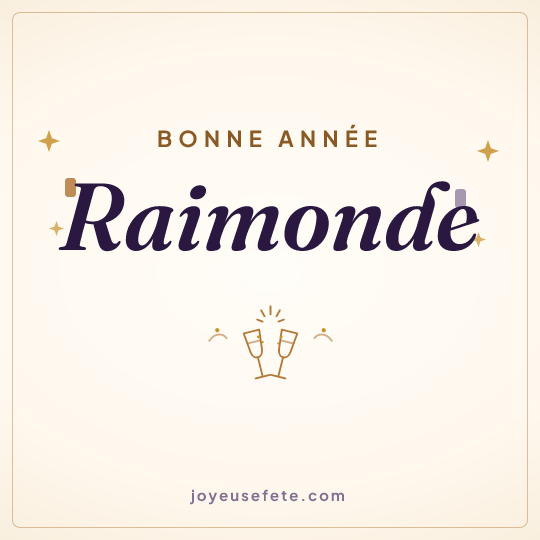 Image carrée « Bonne année Raimonde » pour WhatsApp