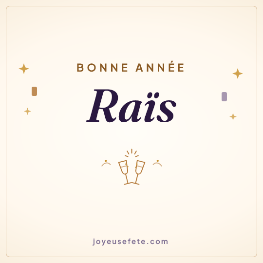 Image carrée « Bonne année Raïs » pour WhatsApp