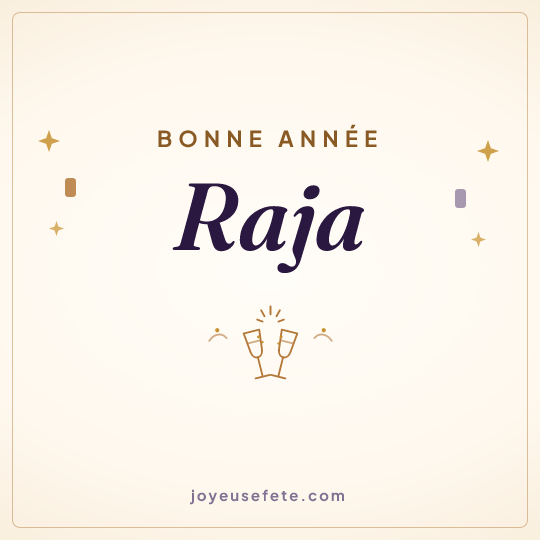 Image carrée « Bonne année Raja » pour WhatsApp