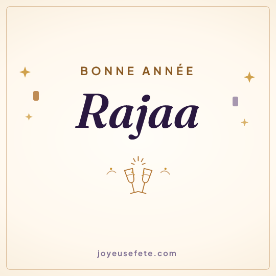 Image carrée « Bonne année Rajaa » pour WhatsApp