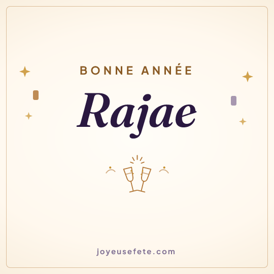 Image carrée « Bonne année Rajae » pour WhatsApp