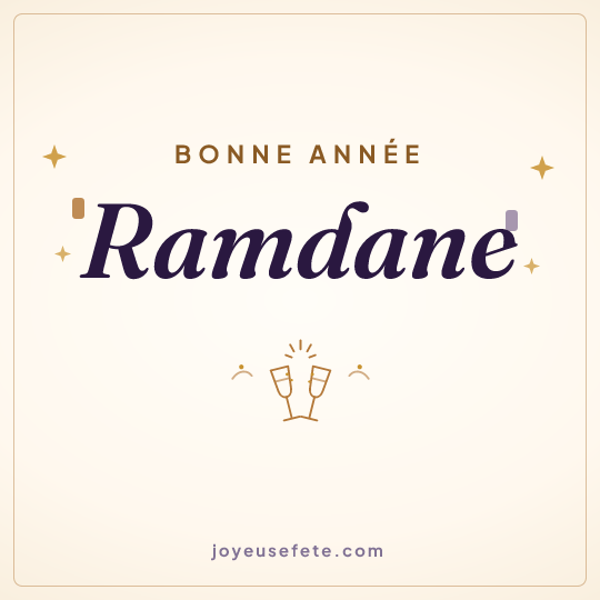 Image carrée « Bonne année Ramdane » pour WhatsApp