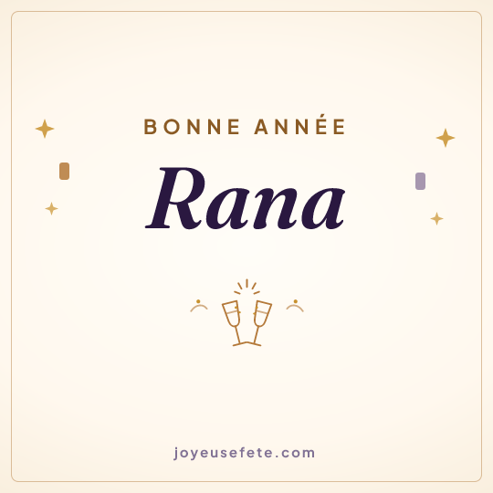 Image carrée « Bonne année Rana » pour WhatsApp