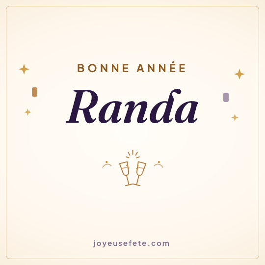 Image carrée « Bonne année Randa » pour WhatsApp
