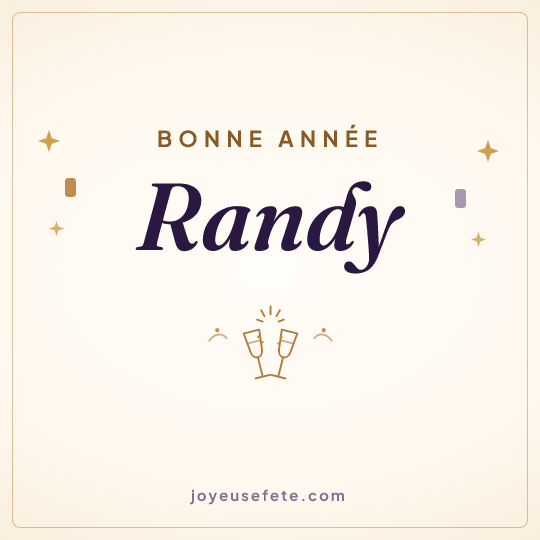 Image carrée « Bonne année Randy » pour WhatsApp
