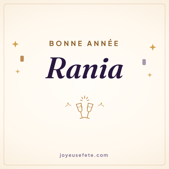Image carrée « Bonne année Rania » pour WhatsApp