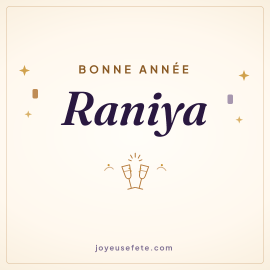 Image carrée « Bonne année Raniya » pour WhatsApp