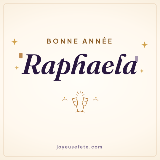Image carrée « Bonne année Raphaela » pour WhatsApp