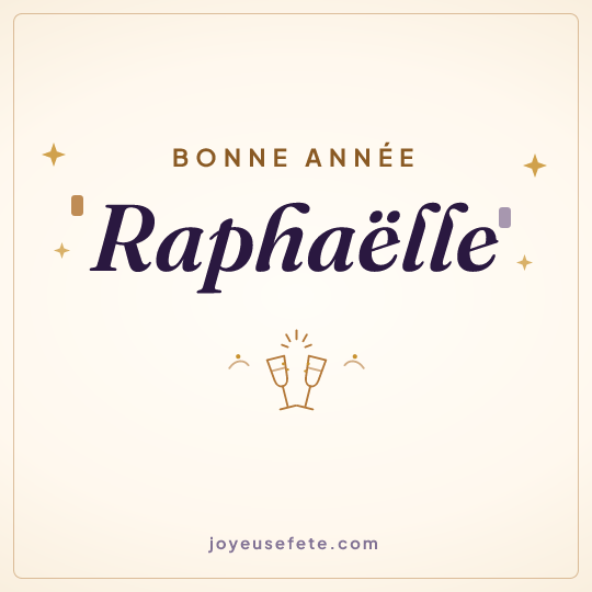 Image carrée « Bonne année Raphaëlle » pour WhatsApp