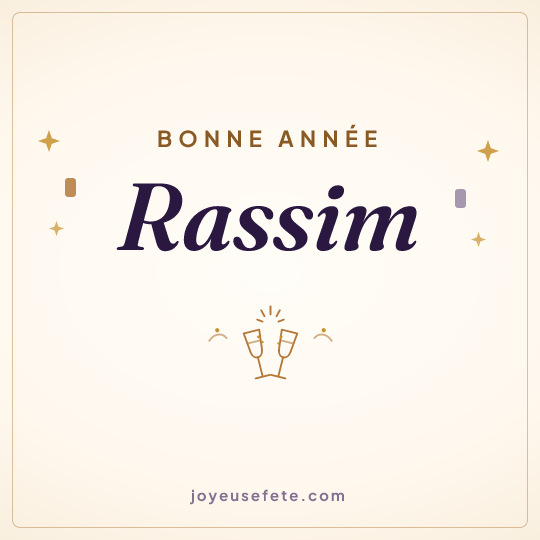 Image carrée « Bonne année Rassim » pour WhatsApp