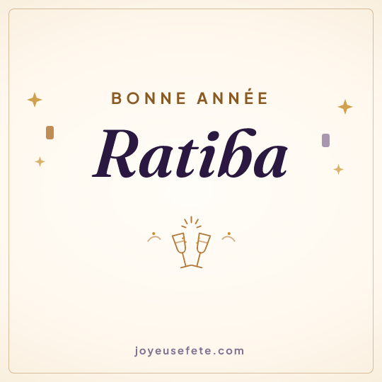 Image carrée « Bonne année Ratiba » pour WhatsApp