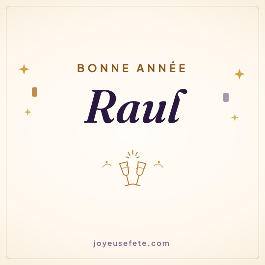 Image carrée « Bonne année Raul » pour WhatsApp