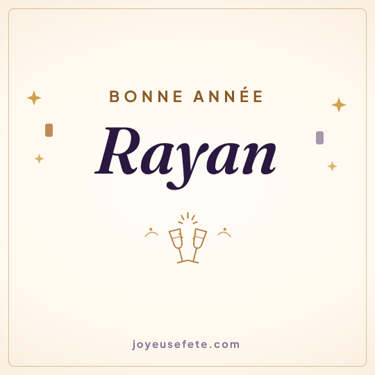 Image carrée « Bonne année Rayan » pour WhatsApp