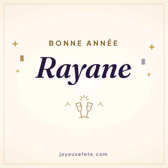Image carrée « Bonne année Rayane » pour WhatsApp