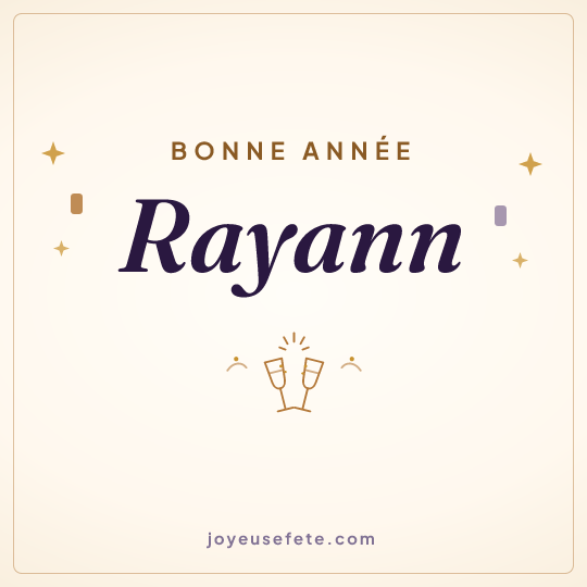 Image carrée « Bonne année Rayann » pour WhatsApp