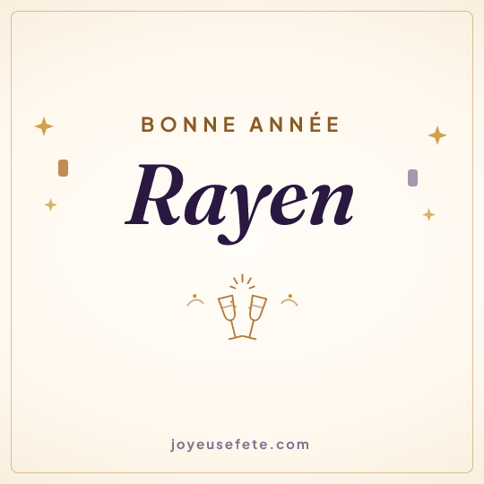Image carrée « Bonne année Rayen » pour WhatsApp