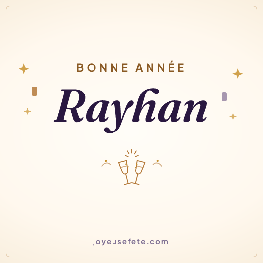 Image carrée « Bonne année Rayhan » pour WhatsApp
