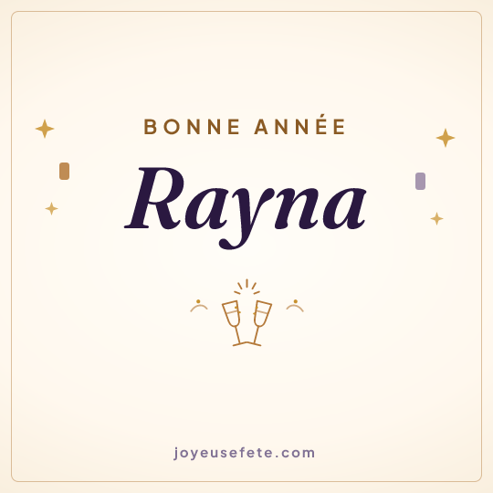Image carrée « Bonne année Rayna » pour WhatsApp