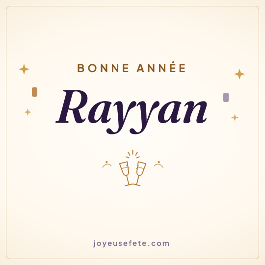 Image carrée « Bonne année Rayyan » pour WhatsApp