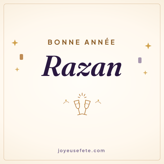 Image carrée « Bonne année Razan » pour WhatsApp