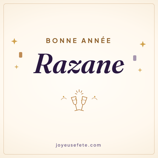 Image carrée « Bonne année Razane » pour WhatsApp