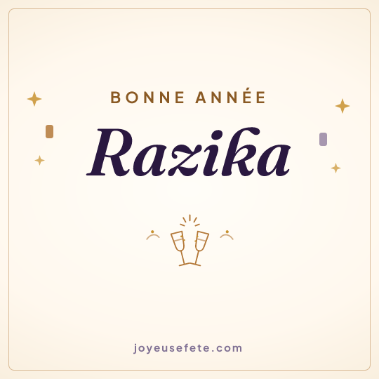 Image carrée « Bonne année Razika » pour WhatsApp
