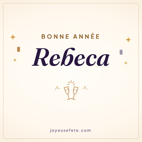 Image carrée « Bonne année Rebeca » pour WhatsApp