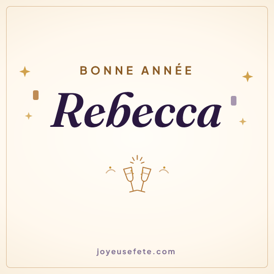 Image carrée « Bonne année Rebecca » pour WhatsApp