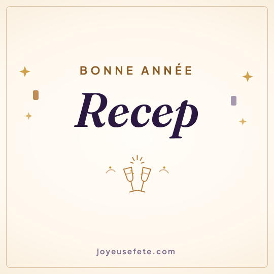 Image carrée « Bonne année Recep » pour WhatsApp