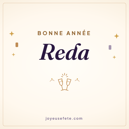 Image carrée « Bonne année Reda » pour WhatsApp