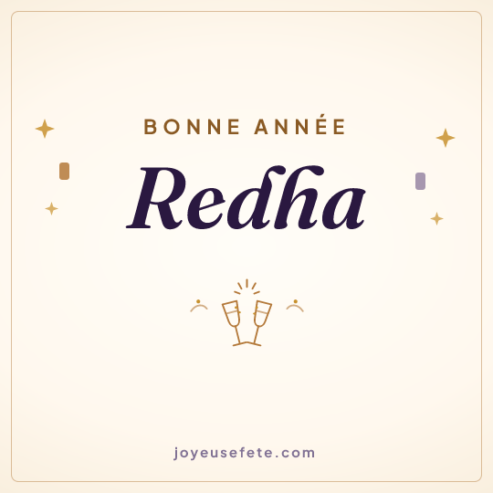 Image carrée « Bonne année Redha » pour WhatsApp