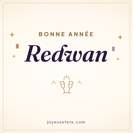Image carrée « Bonne année Redwan » pour WhatsApp