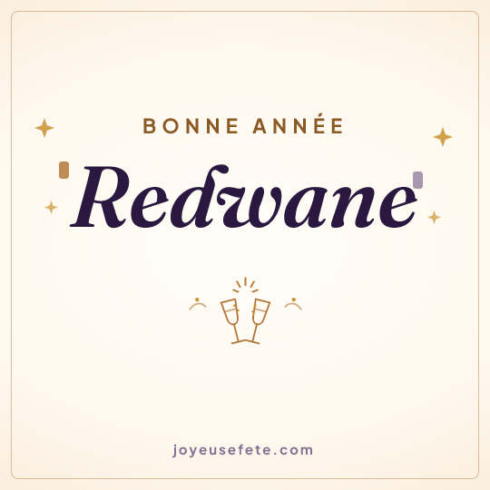 Image carrée « Bonne année Redwane » pour WhatsApp